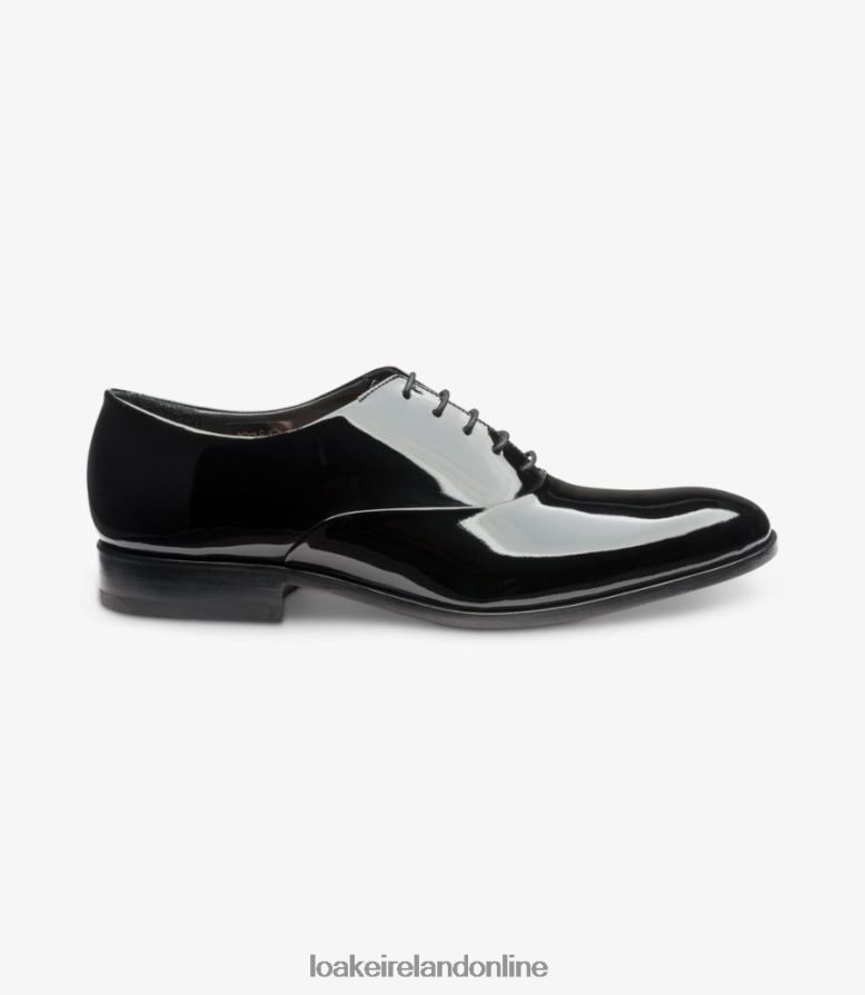 loake_26804v163_patent_black_plain_ties.jpg Loake 26804V163 Patent Black Plain Ties - Image 1