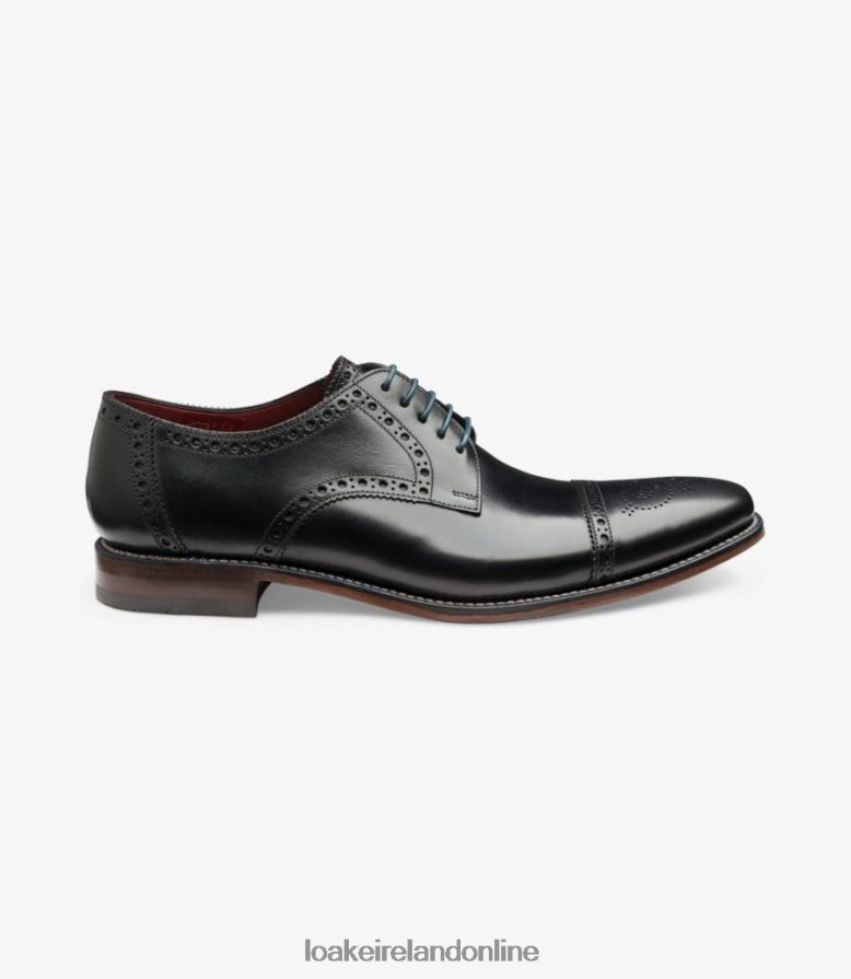 loake_26804v178_foley_black_semi_brogues.jpg Loake 26804V178 Foley Black Semi Brogues - Image 1