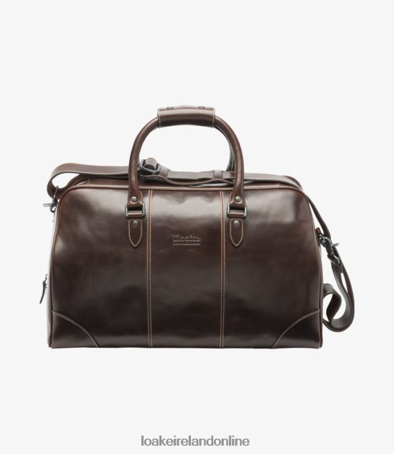 loake_26804v220_burghley_overnight_bag_dark_brown_leather.jpg Loake 26804V220 Burghley Overnight Bag Dark Brown Leather - Image 1