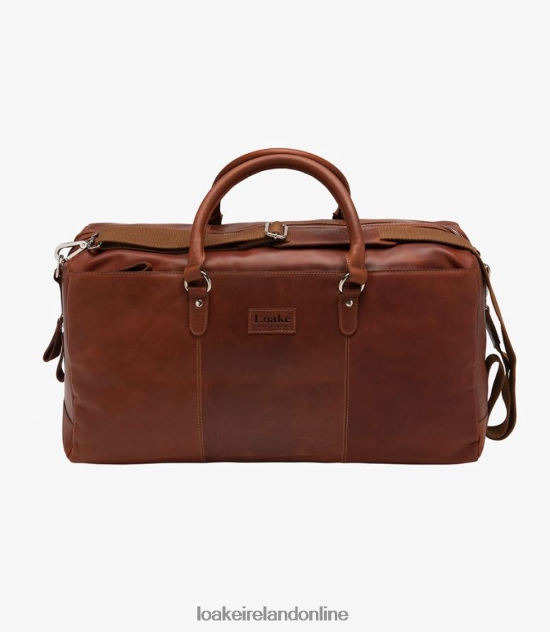loake_26804v222_norfolk_weekend_bag_cedar_leather.jpg Loake 26804V222 Norfolk Weekend Bag Cedar Leather - Image 1