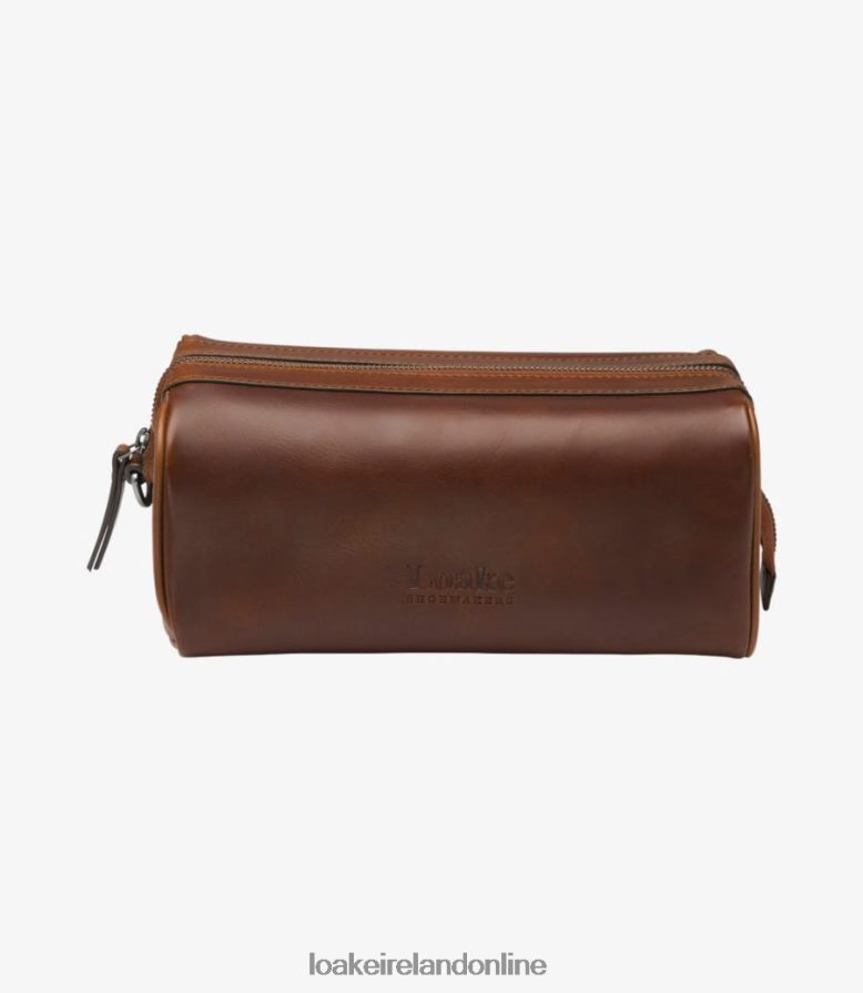 loake_26804v227_thames_wash_bag_brown_leather.jpg Loake 26804V227 Thames Wash Bag Brown Leather - Image 1