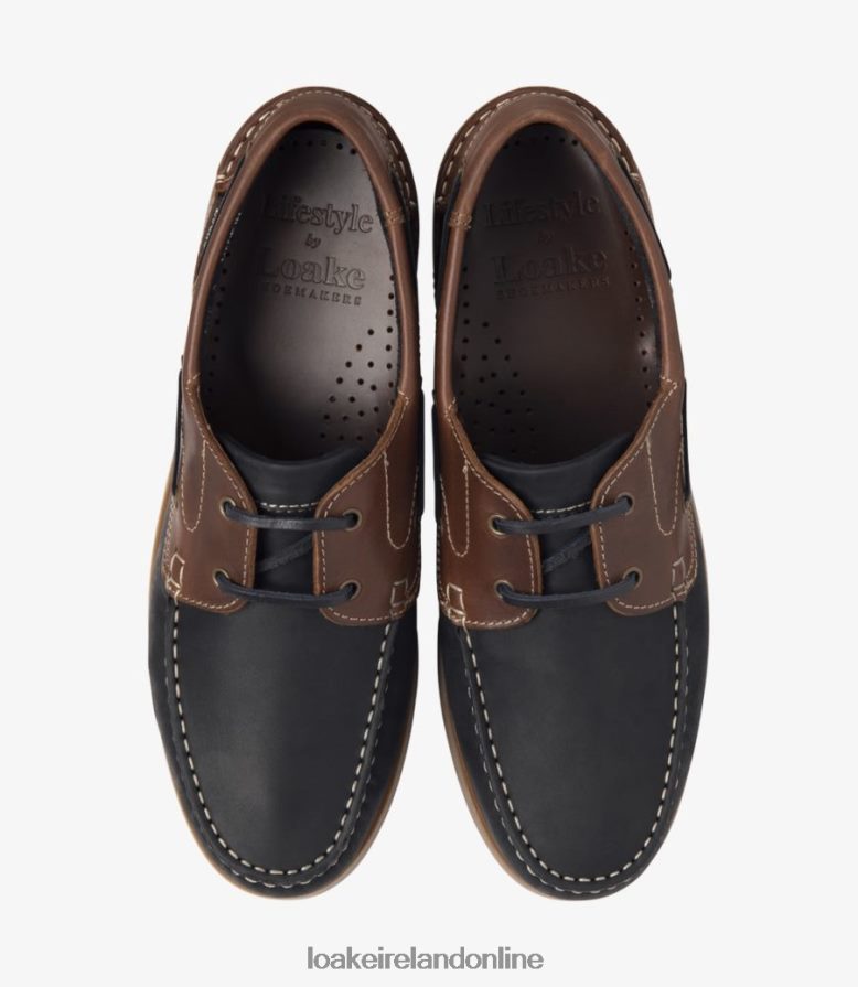 Loake 26804V76 Lymington Navy Brown Nubuck Boat Shoes