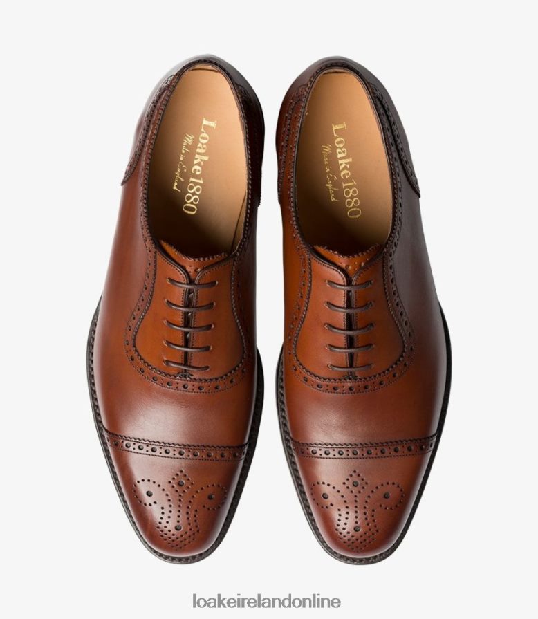 Loake 26804V168 Strand Mahogany Semi Brogues