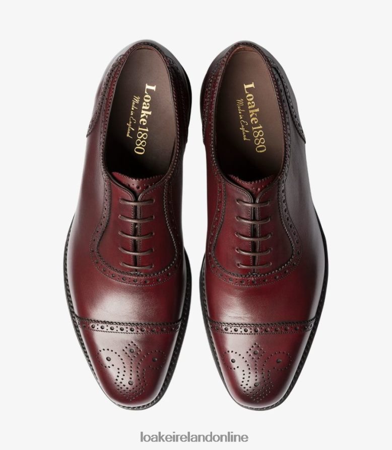 Loake 26804V169 Strand Burgundy Semi Brogues