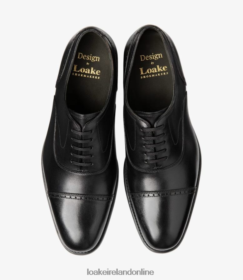 Loake 26804V175 Hughes Black Semi Brogues