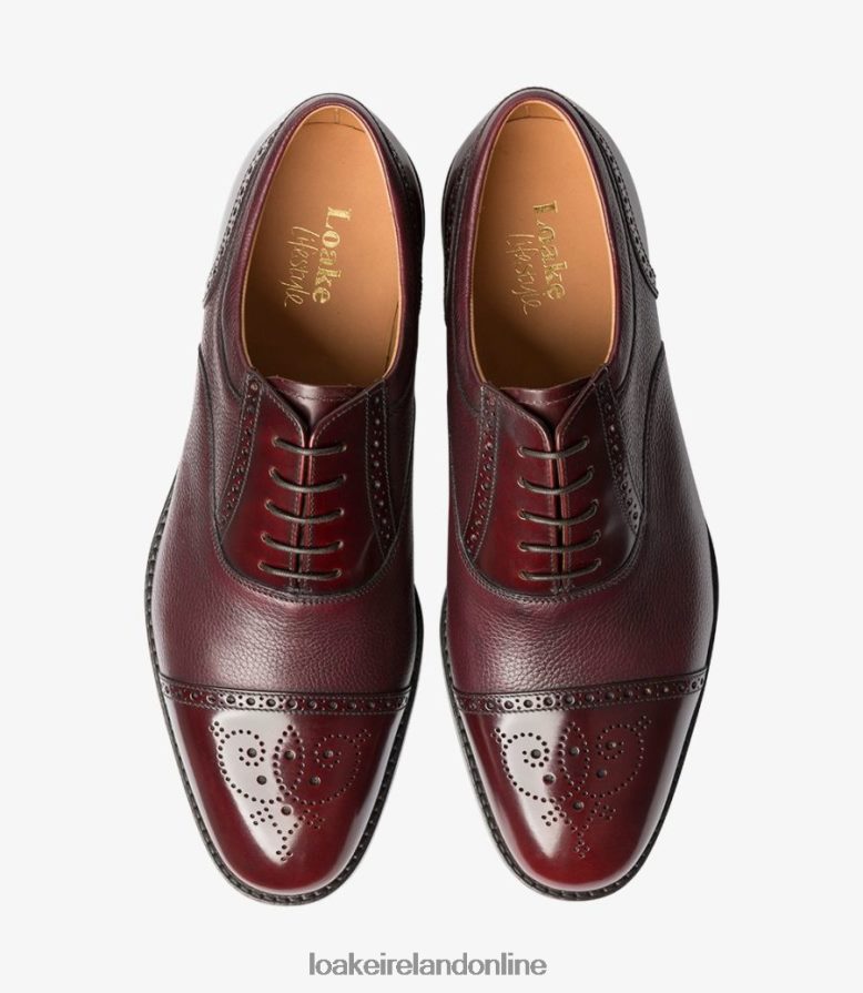 Loake 26804V196 Woodstock Burgundy Toe Caps