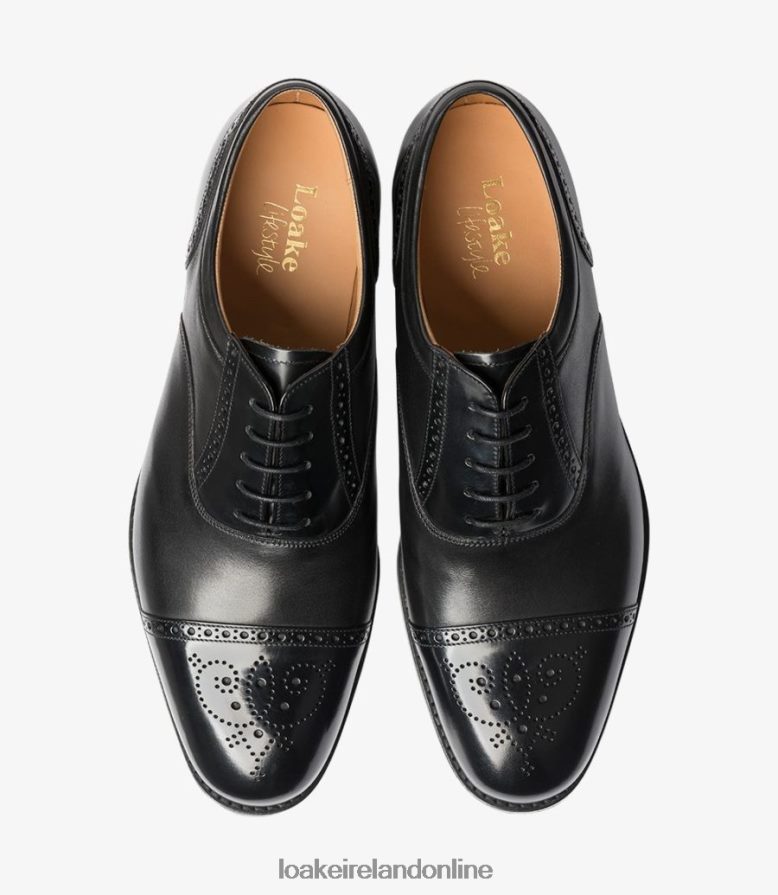 Loake 26804V197 Woodstock Black Toe Caps