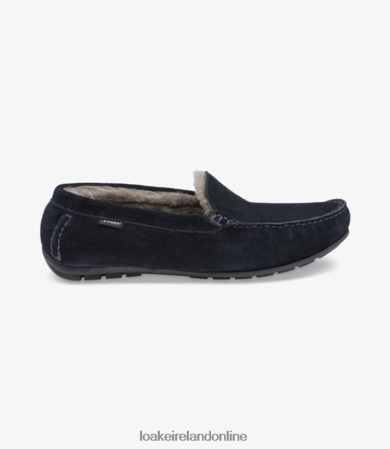 Loake 26804V201 Guards Slippers Navy Suede Shoes