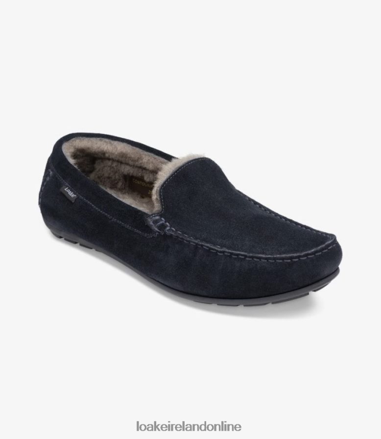 Loake 26804V201 Guards Slippers Navy Suede Shoes