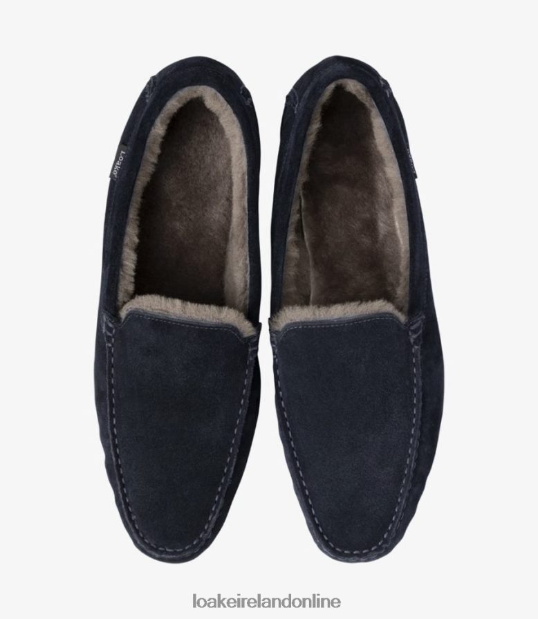 Loake 26804V201 Guards Slippers Navy Suede Shoes