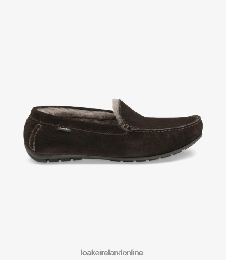 Loake 26804V202 Guards Slippers Dark Brown Suede Shoes