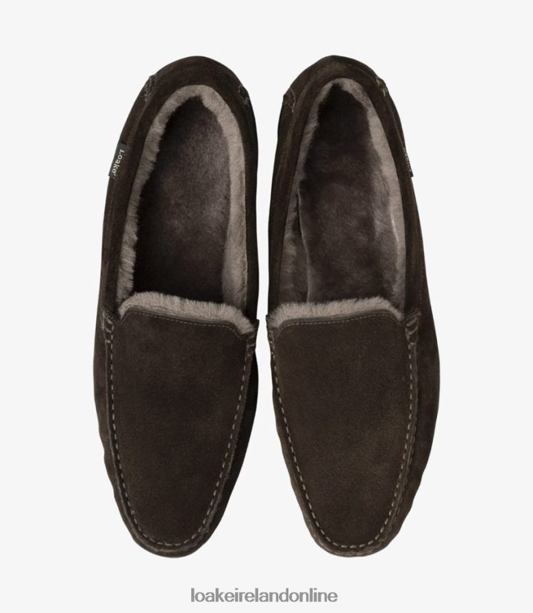 Loake 26804V202 Guards Slippers Dark Brown Suede Shoes