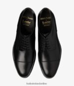 Loake 26804V144 Petergate Carbon Black Plain Ties - Image 3
