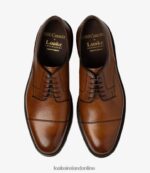 Loake 26804V147 Ampleforth Chestnut Brown Grain Plain Ties - Image 3