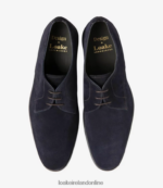 Loake 26804V160 Atherton Navy Suede Plain Ties - Image 3