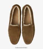 Loake 26804V203 Guards Slippers Tan Suede Shoes - Image 3