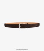 Loake 26804V219 William Belt Dark Brown Suede Accessories - Image 2