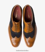 Loake 26804V21 Thompson Navy Suede Brogues - Image 3