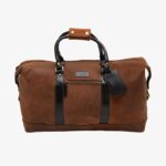 Loake 26804V223 Cornwall Weekend Bag Brown Waxed Suede Leather