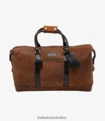 Loake 26804V223 Cornwall Weekend Bag Brown Waxed Suede Leather