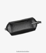Loake 26804V228 Thames Wash Bag Black Leather - Image 2