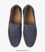 Loake 26804V70 Tuscany Light Blue Suede Loafers - Image 3
