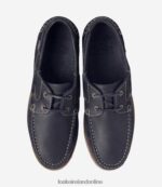 Loake 26804V75 Lymington Navy Nubuck Boat Shoes - Image 3