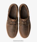 Loake 26804V79 Lymington Brown Oiled Nubuck Boat Shoes - Image 3